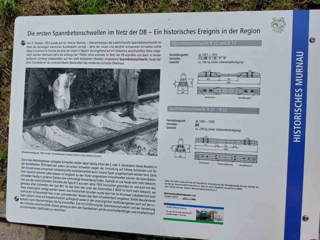 Schild Spannbetonschwellen bei der E69 04